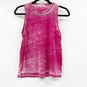Electric & Rose Pink Acid Wash Muscle Tank Top XS